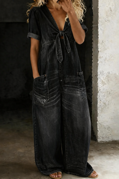 Nalina - Relaxed V-Neck Jumpsuit