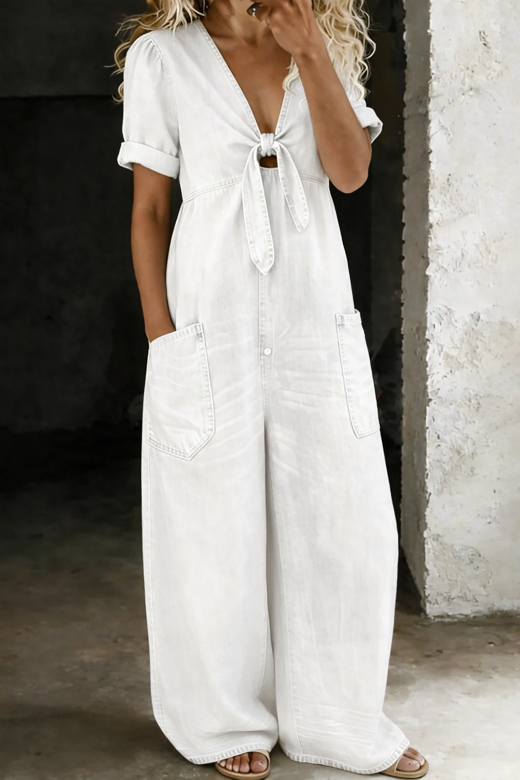 Nalina - Relaxed V-Neck Jumpsuit