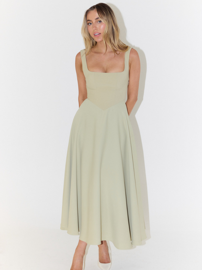 Melis - Square-Neck Midi Dress