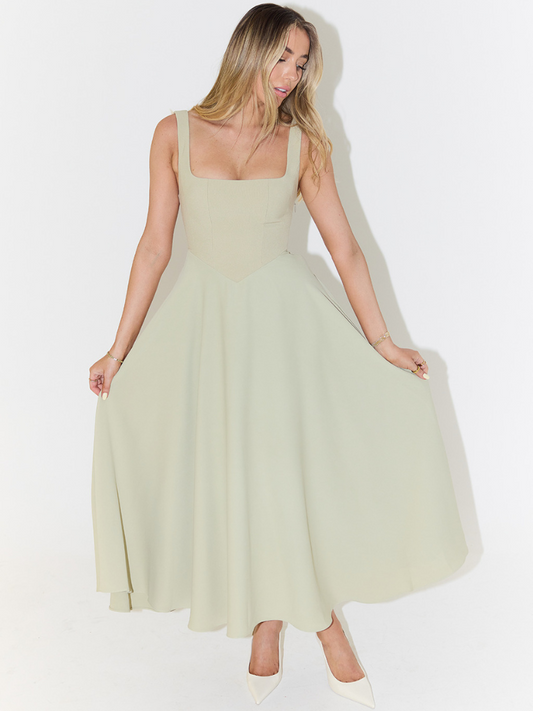 Melis - Square-Neck Midi Dress