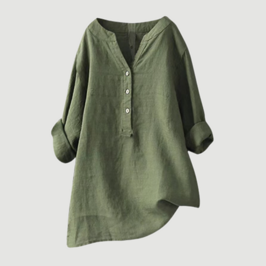 Raquel - Relaxed Button-Front Blouse