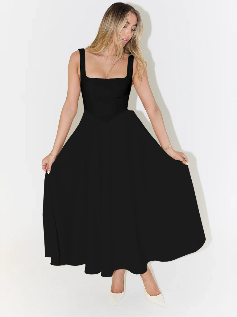 Melis - Square-Neck Midi Dress