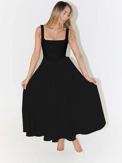 Melis - Square-Neck Midi Dress