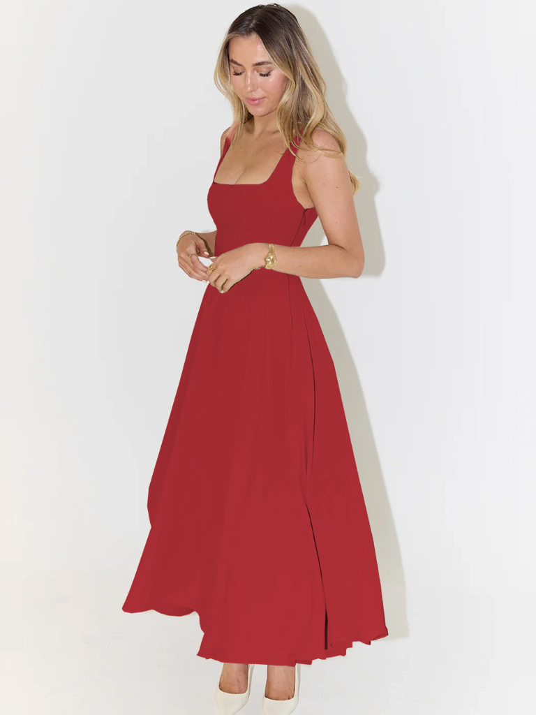 Melis - Square-Neck Midi Dress