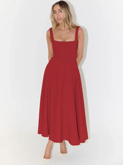 Melis - Square-Neck Midi Dress