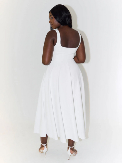 Melis - Square-Neck Midi Dress