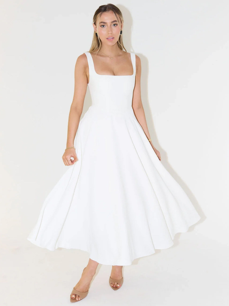 Melis - Square-Neck Midi Dress