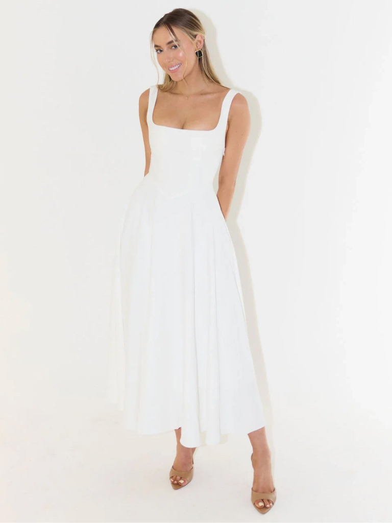 Melis - Square-Neck Midi Dress