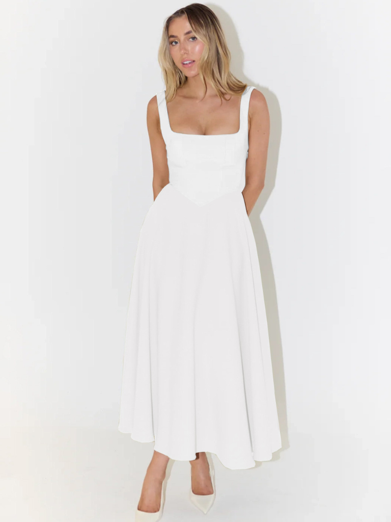 Melis - Square-Neck Midi Dress