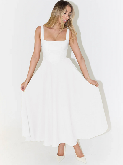 Melis - Square-Neck Midi Dress