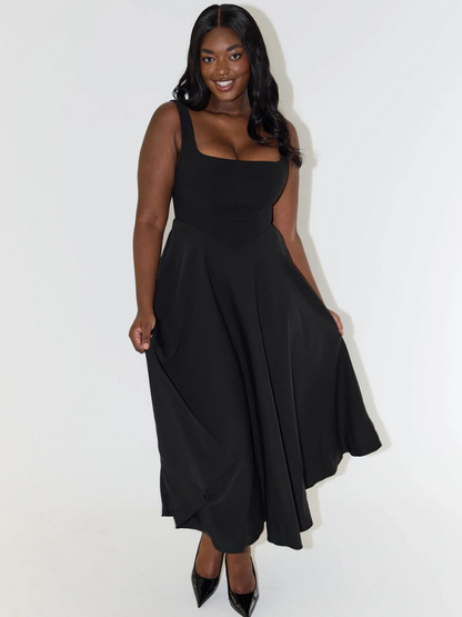 Melis - Square-Neck Midi Dress