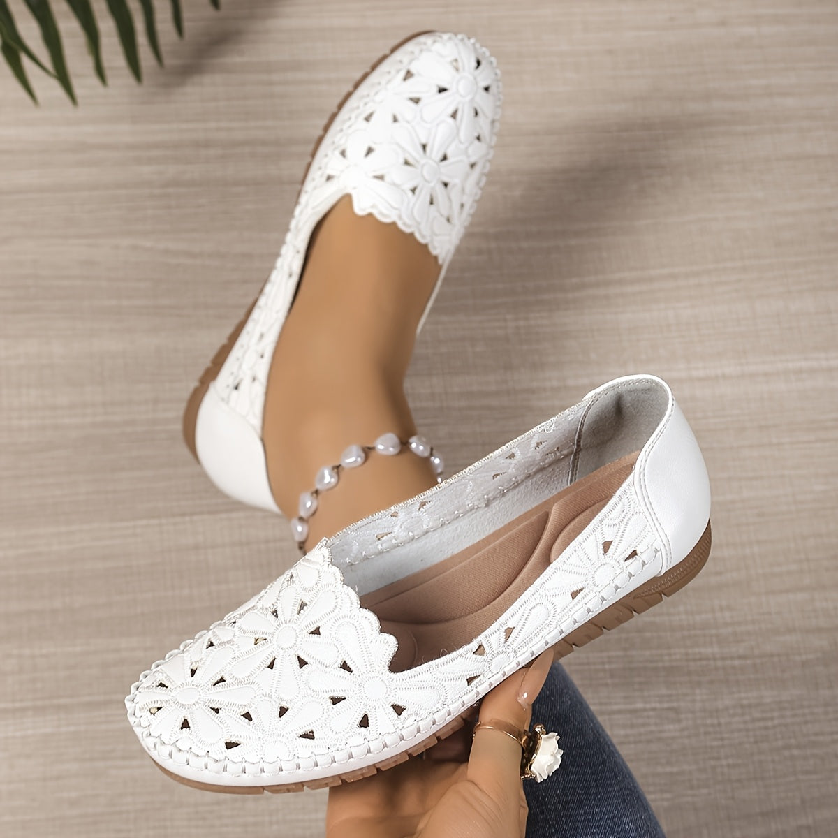 Ophelia - Perforated Leather Loafers