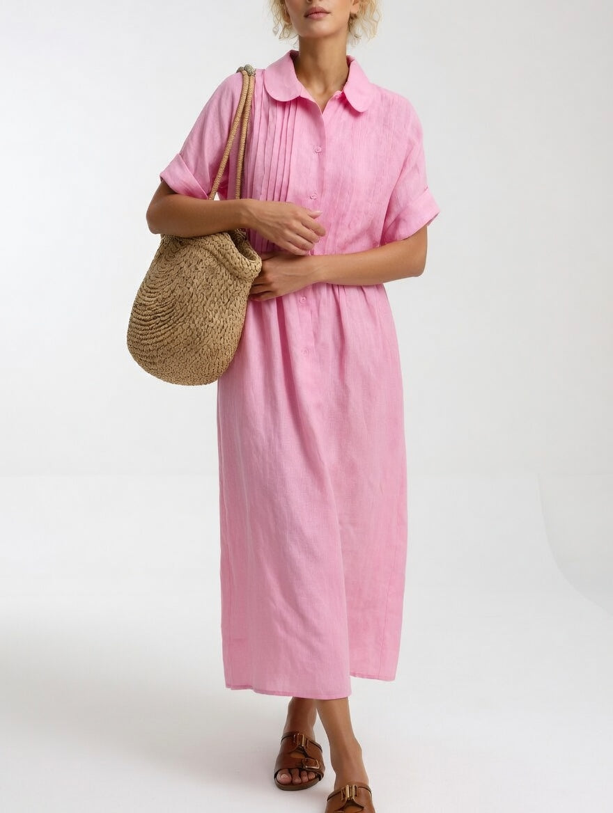 Esther - Cotton Maxi Shirt Dress