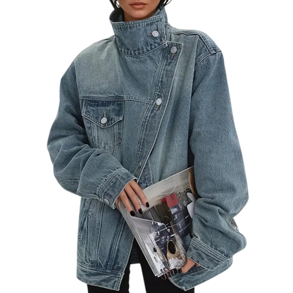 Regina - Vintage Wash High Neck Jacket