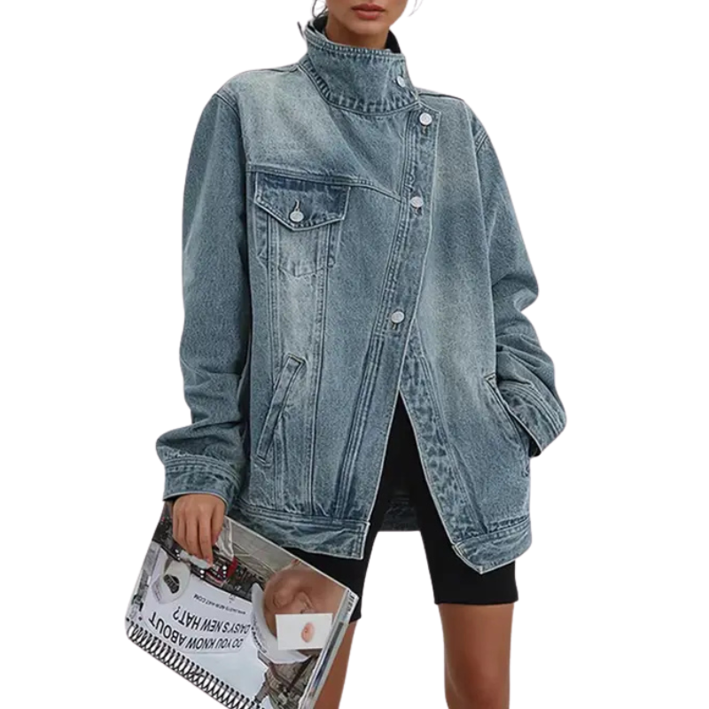 Regina - Vintage Wash High Neck Jacket