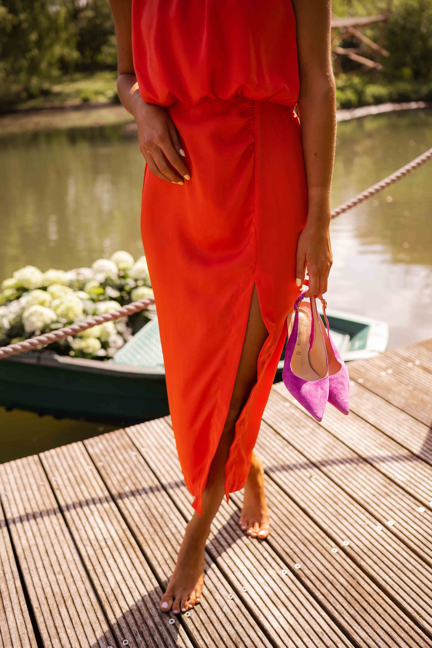 Ladonna - Draped Slit Maxi Dress