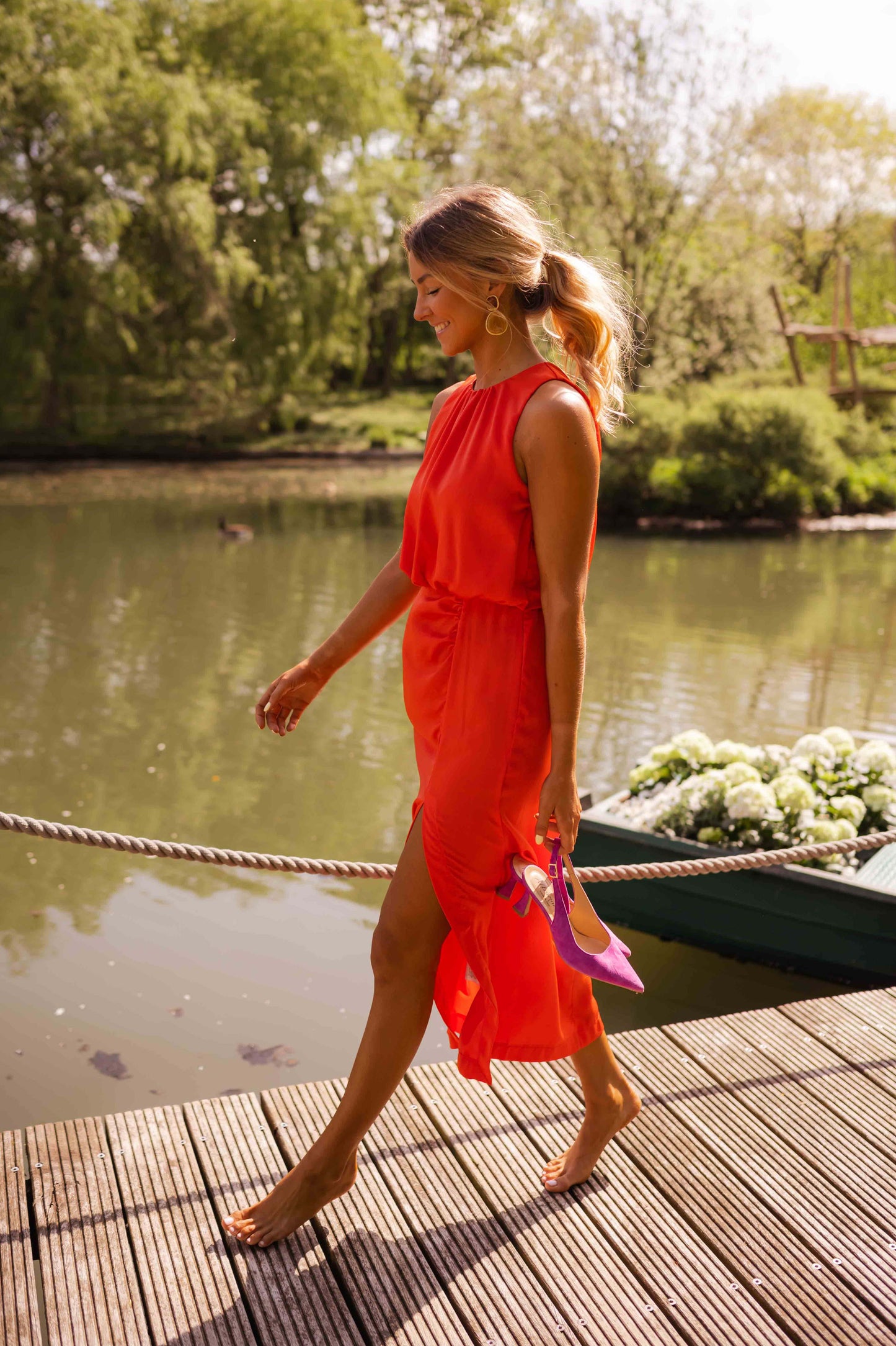 Ladonna - Draped Slit Maxi Dress