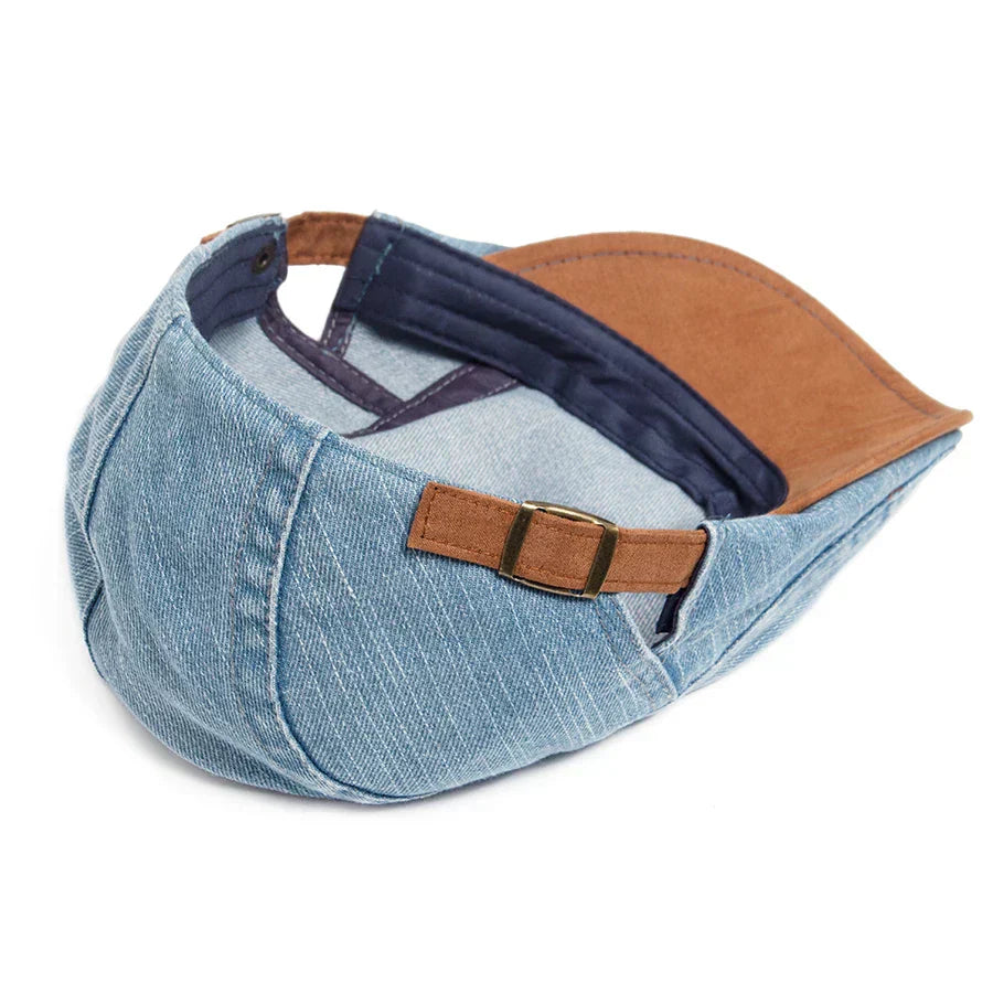 Theodore - Adjustable Denim Flat Cap