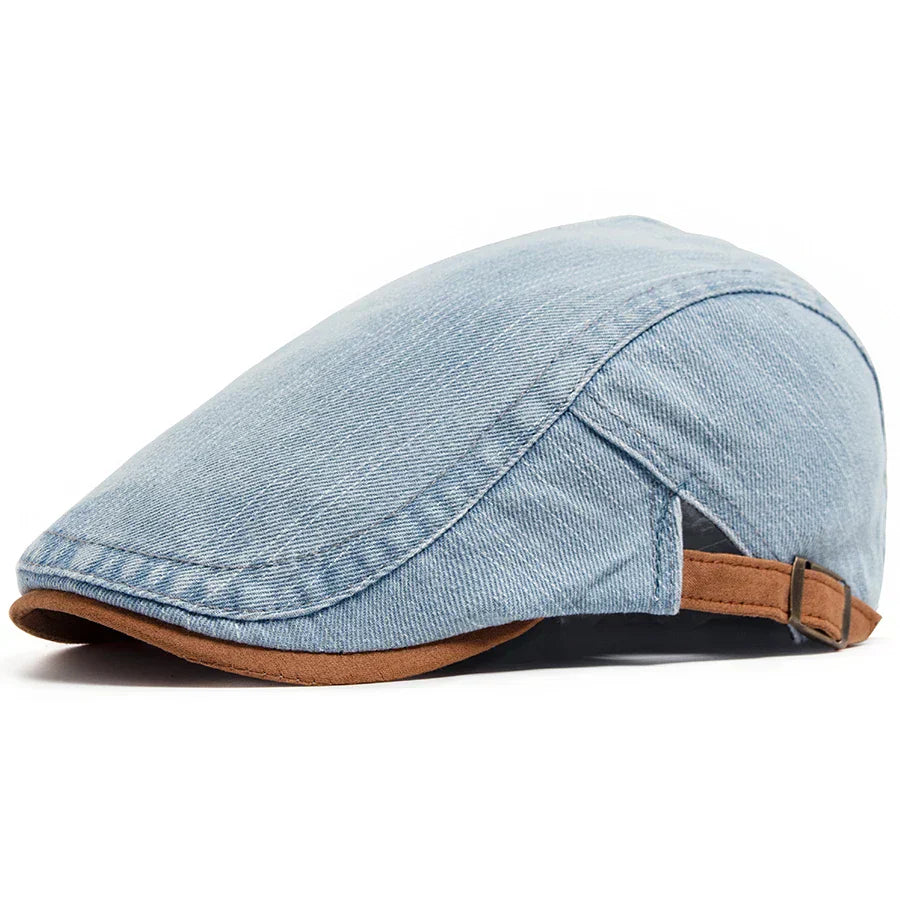 Theodore - Adjustable Denim Flat Cap