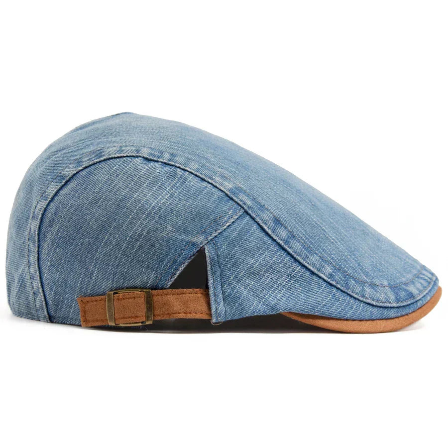 Theodore - Adjustable Denim Flat Cap