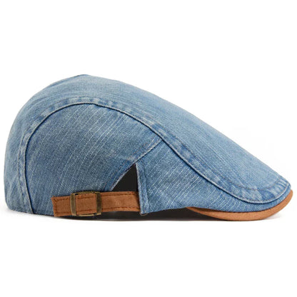 Theodore - Adjustable Denim Flat Cap