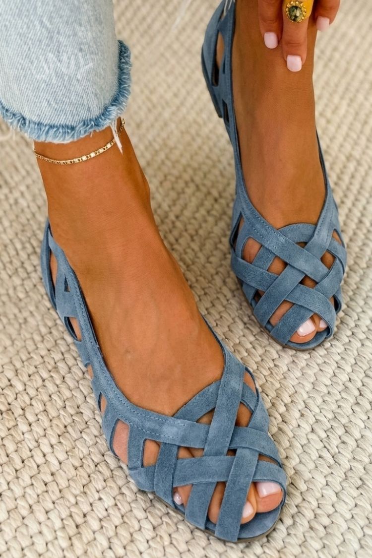 Stacey - Crisscross Knit Sandals