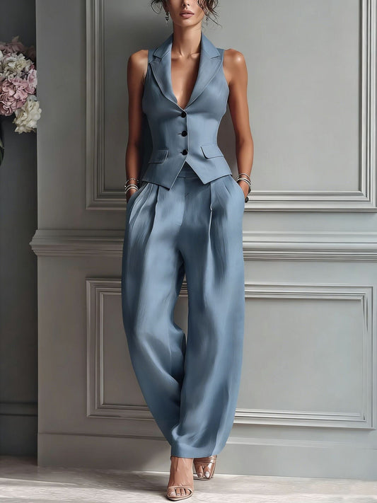 Talise - Button-Front V-Neck Co-ord