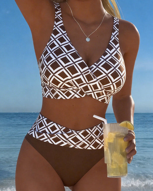 Ursula - Plaid High-Cut Bikini Set