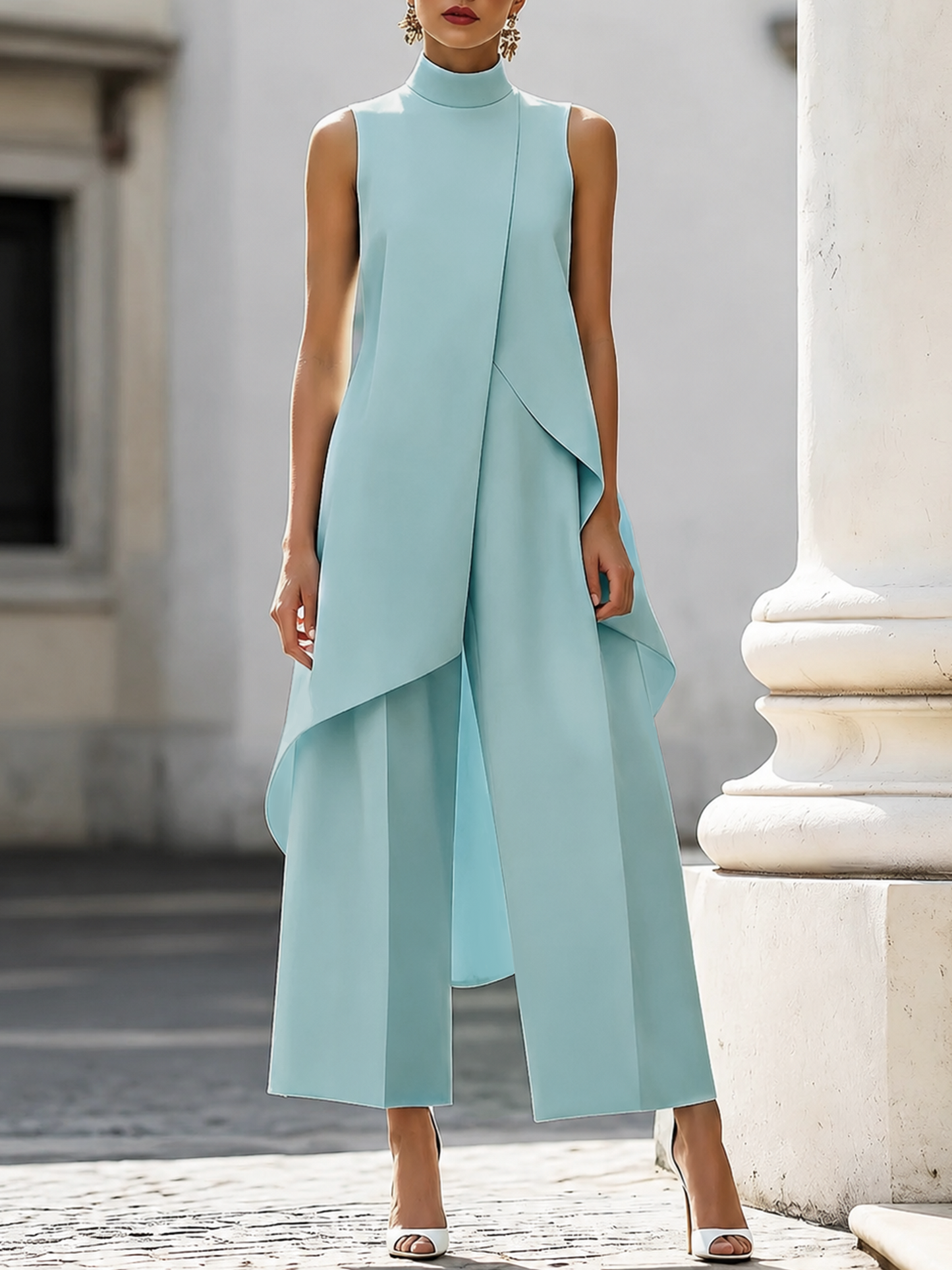 Valmara - Asymmetric High-Neck Jumpsuit