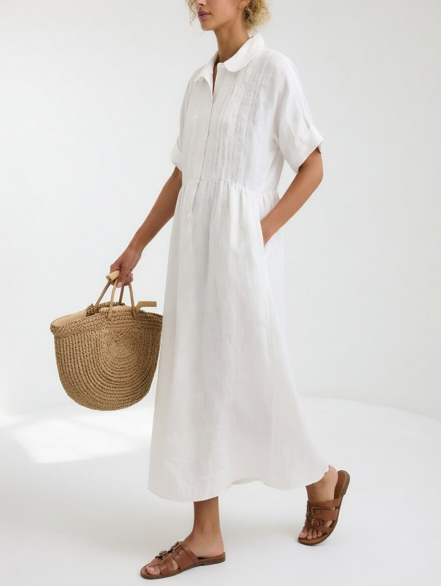 Esther - Cotton Maxi Shirt Dress