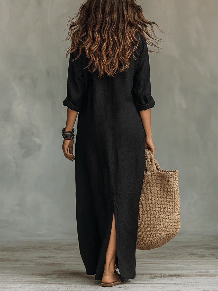 Ivora - Fluid Buttoned Maxi Dress