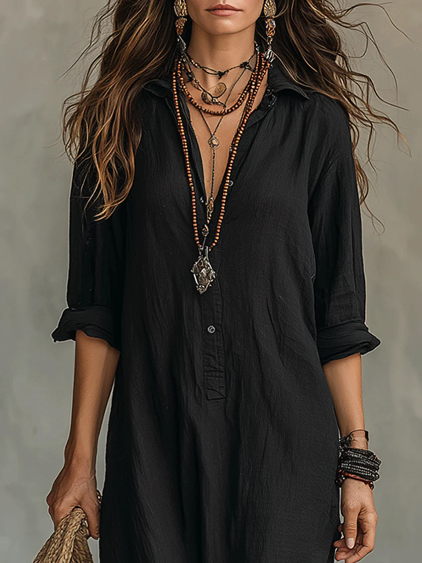 Ivora - Fluid Buttoned Maxi Dress
