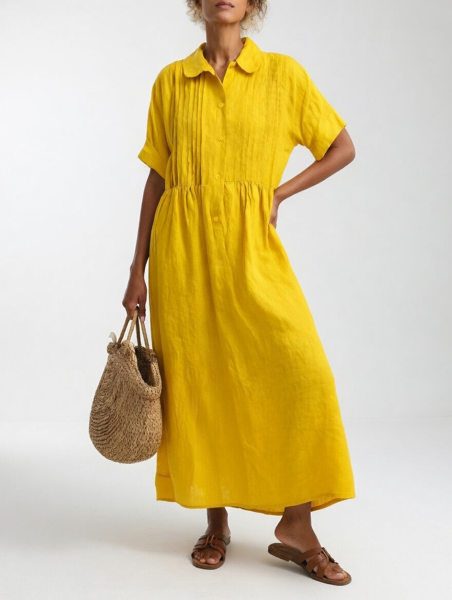 Esther - Cotton Maxi Shirt Dress