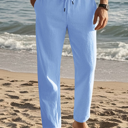 Salvatore - Men's Linen Drawstring Trousers