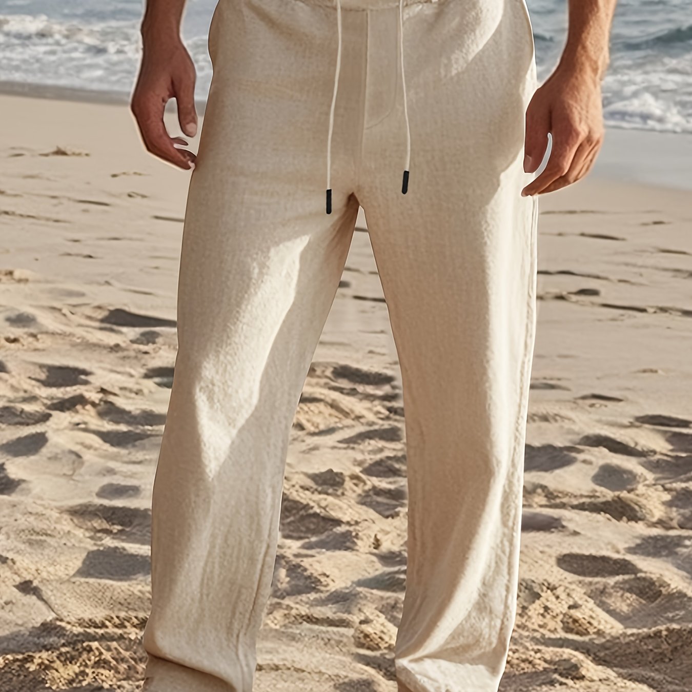 Salvatore - Men's Linen Drawstring Trousers