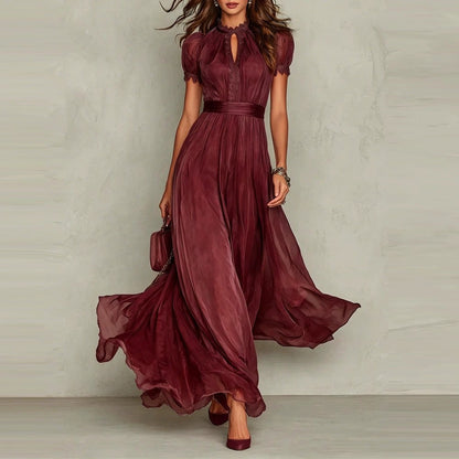 Ameline - Chiffon Lace Maxi Dress