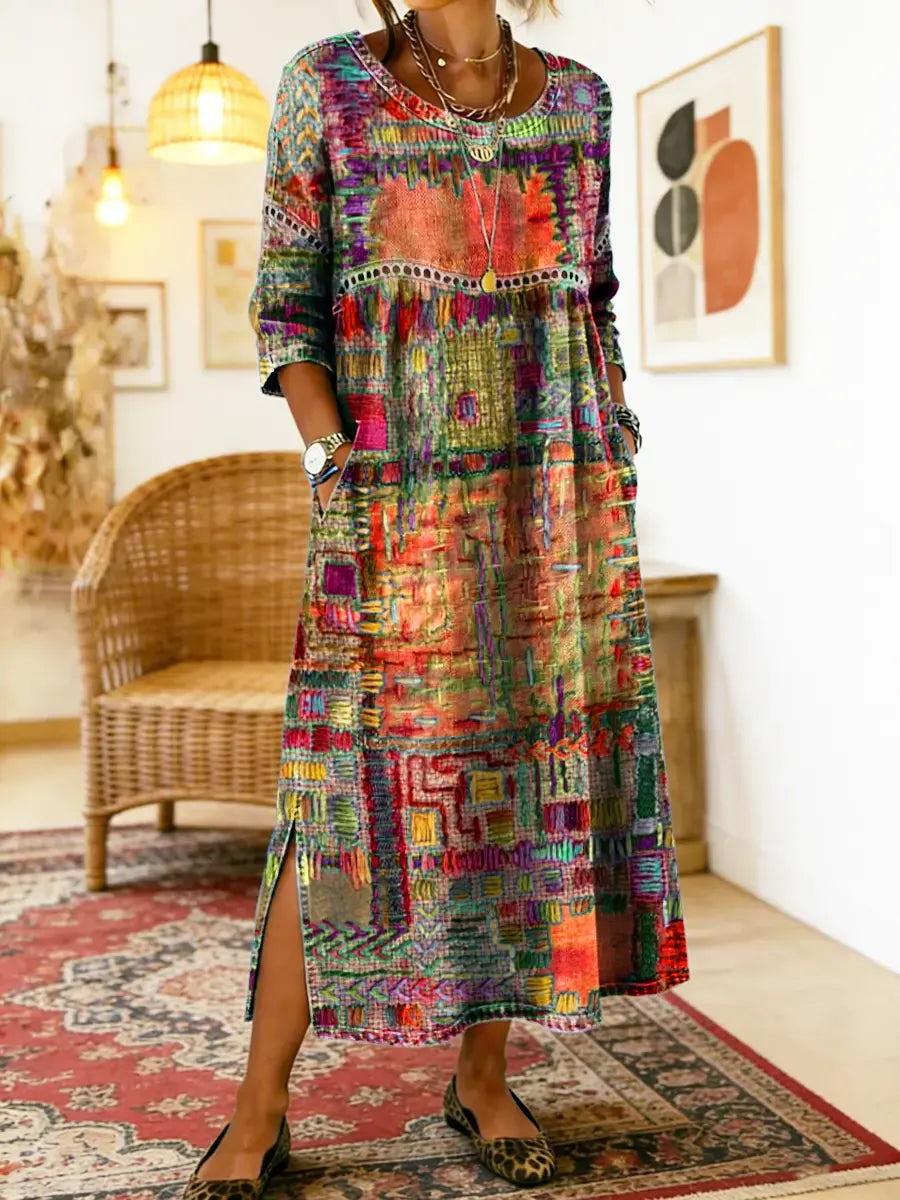Manuela - Relaxed Patchwork Denim Dress