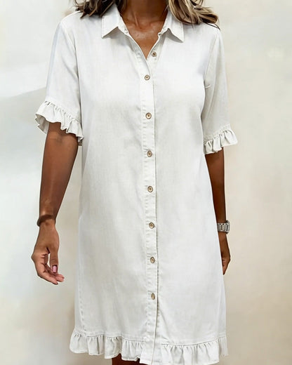 Navelle - Ruched Denim Shirt Dress