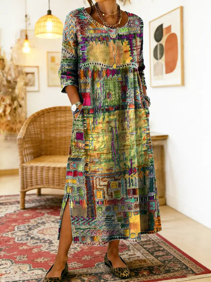 Manuela - Relaxed Patchwork Denim Dress