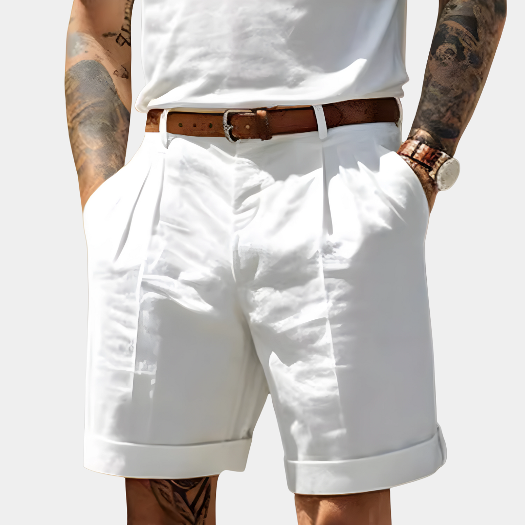 Kendrick - Pleated Cuffed Bermuda Shorts