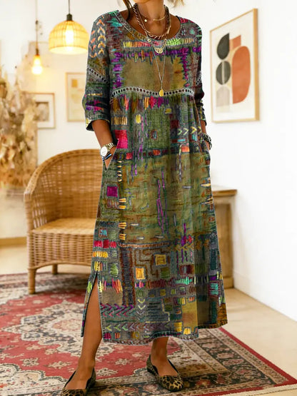 Manuela - Relaxed Patchwork Denim Dress