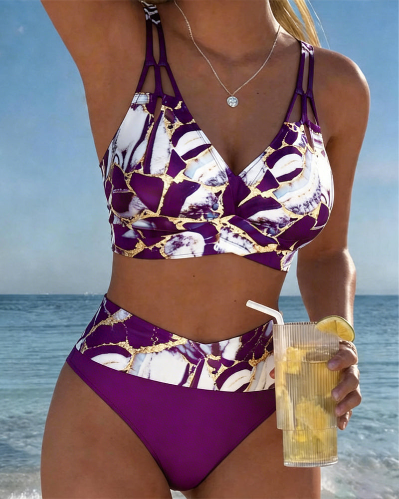 Nerina - Printed Cut-Out Bikini Set