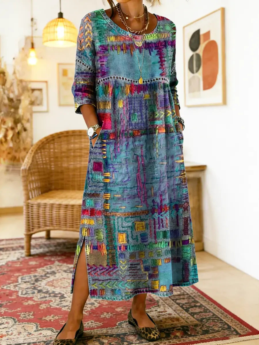 Manuela - Relaxed Patchwork Denim Dress