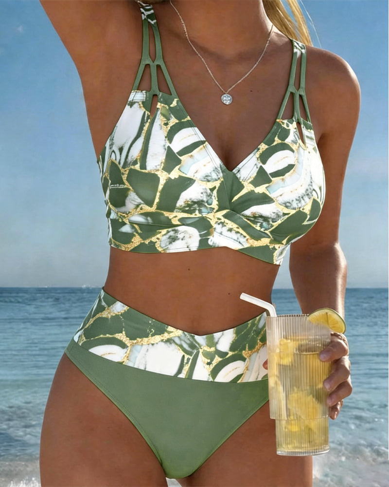 Nerina - Printed Cut-Out Bikini Set