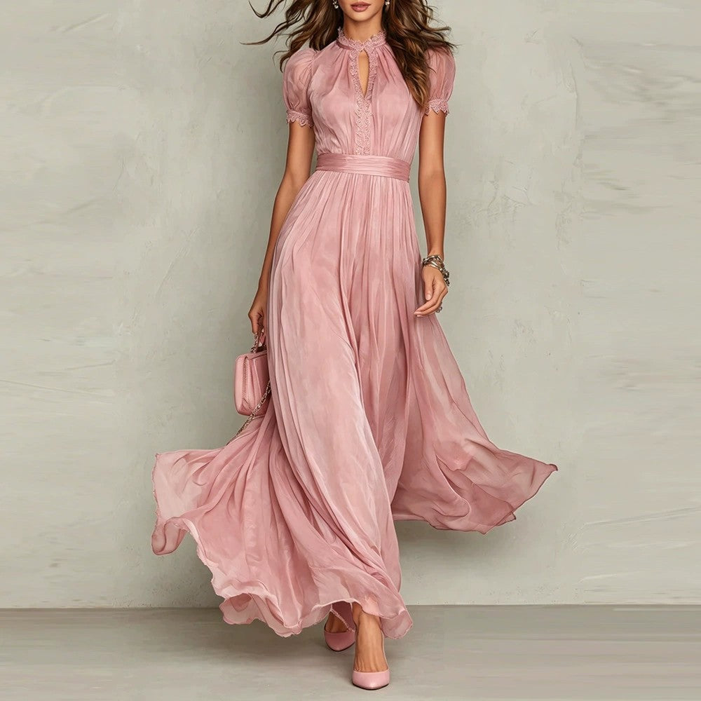 Ameline - Chiffon Lace Maxi Dress