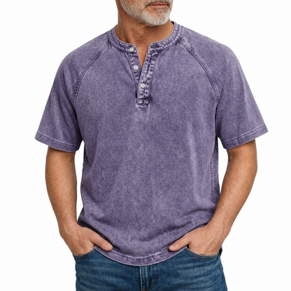 Jonas - Vintage-Washed Cotton-Blend Polo
