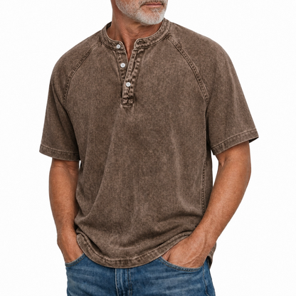 Jonas - Vintage-Washed Cotton-Blend Polo