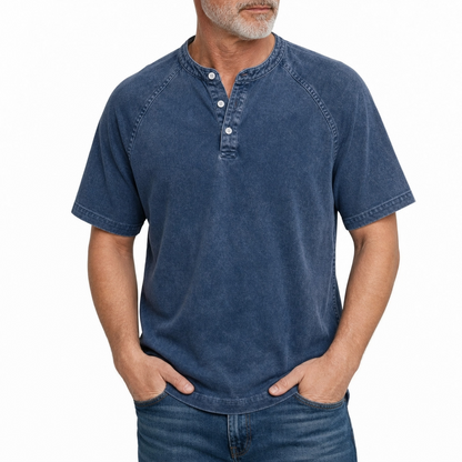 Jonas - Vintage-Washed Cotton-Blend Polo