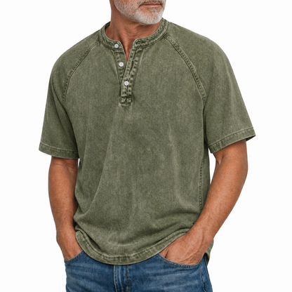 Jonas - Vintage-Washed Cotton-Blend Polo