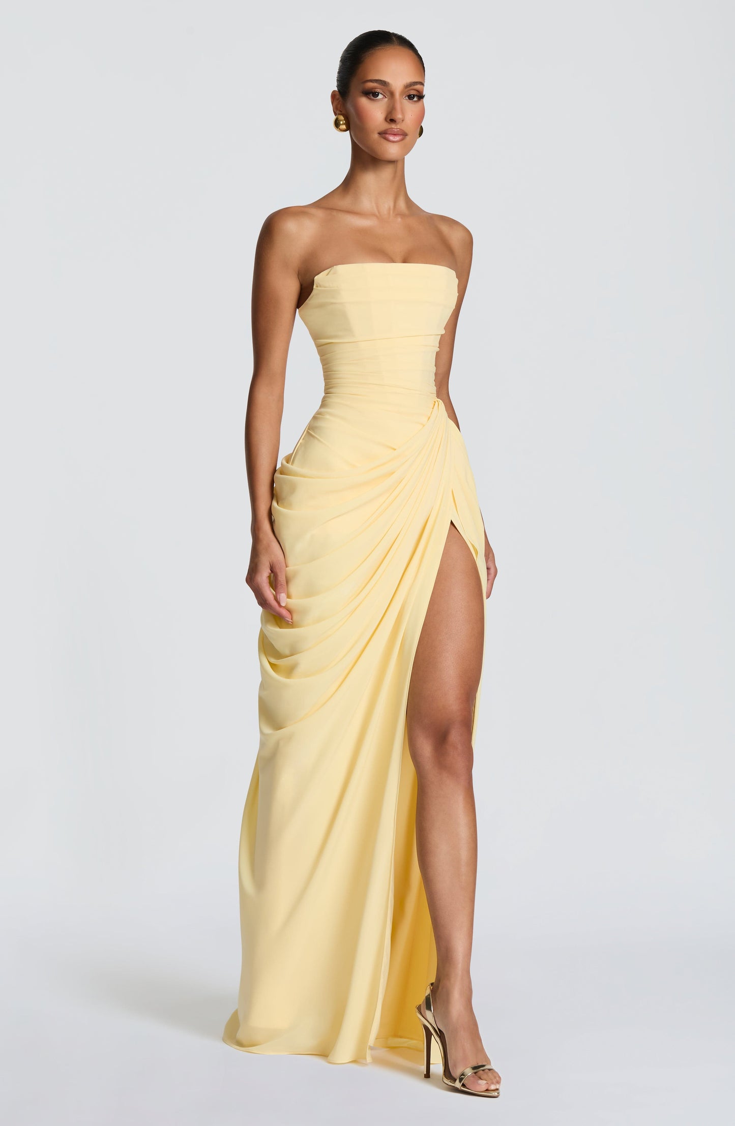 Lola - Corseted Strapless Maxi Dress